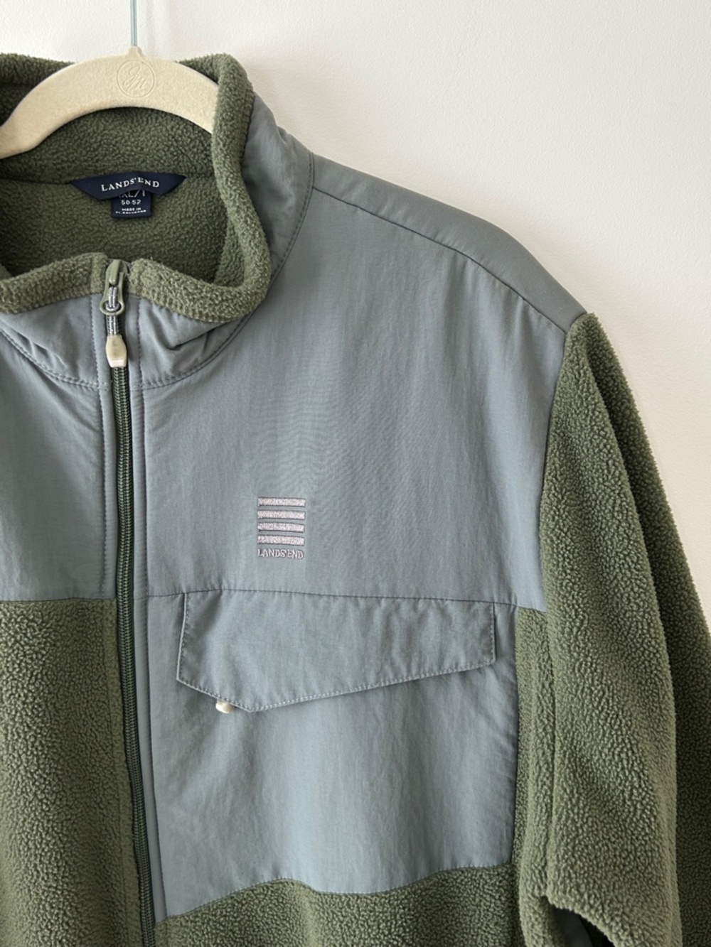 Lands' End Sage Green Fleece Jacket - Picture 7 of 16